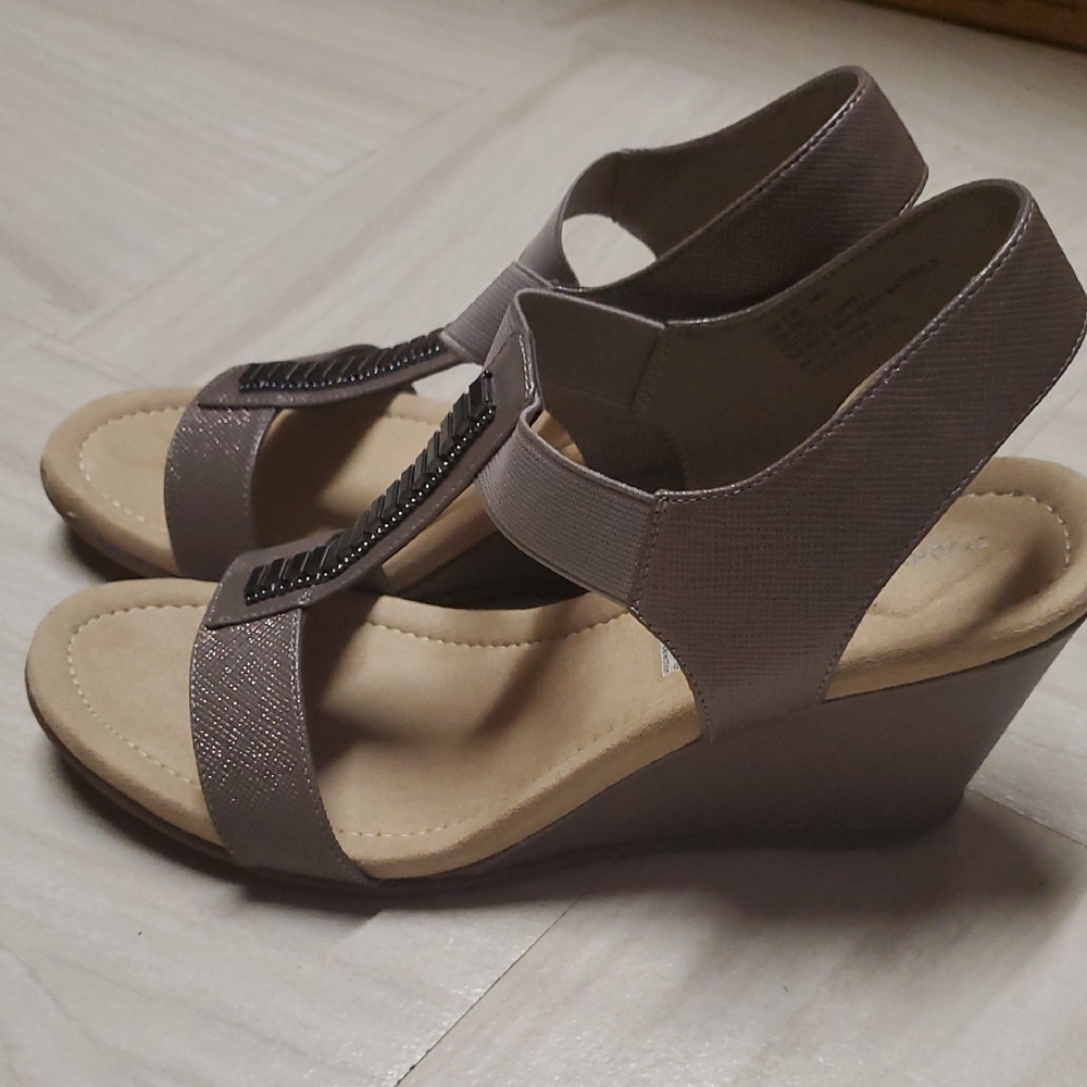 Taupe Wedge Sandals
